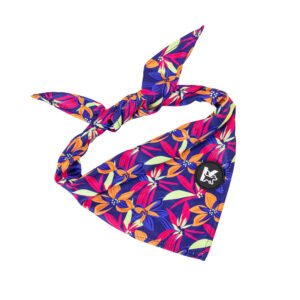Dog Bandana-Flowers Butterflies Neon
